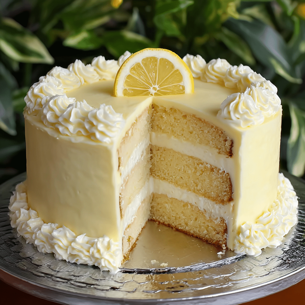 Heavenly Lemonade Cream Cheese Layer Cake Recipe - Recipe Image