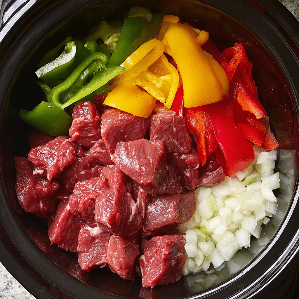 Slow Cooker Pepper Steak Recipe - Recipe Image